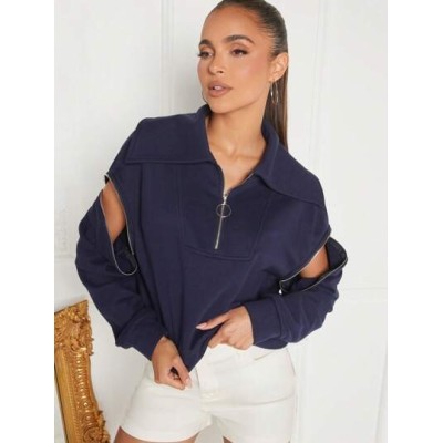 Haute Half Zip Drop Shoulder Sweatshirt - Choose Your Size