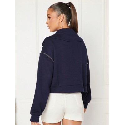 Haute Half Zip Drop Shoulder Sweatshirt - Choose Your Size