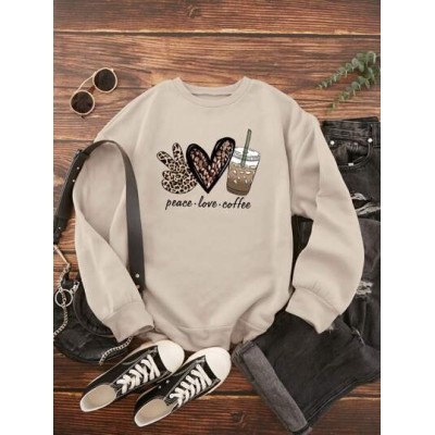 LUNE Heart And Letter Graphic Thermal Lined Sweatshirt - Choose Your Size