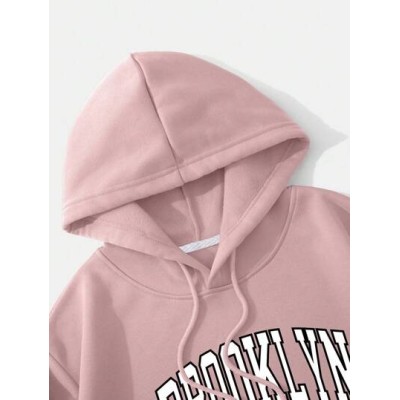 EZwear Women?s Letter Printed Drawstring Hooded Short Sweatshirt - Choose You