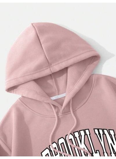 EZwear Women?s Letter Printed Drawstring Hooded Short Sweatshirt - Choose You