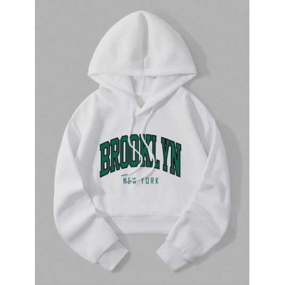 EZwear Letter Graphic Thermal Lined Drawstring Hooded Sweatshirt - Choose Your