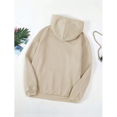 EZwear Solid Color Fleece Hoodie With Kangaroo Pocket And Drawstring - Choose Y