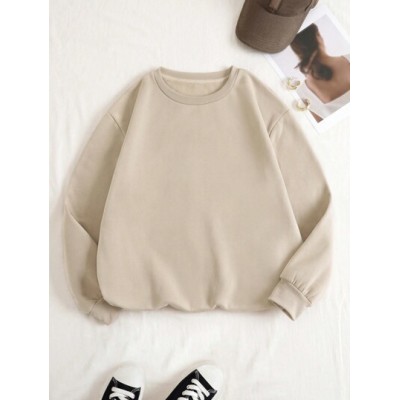 EZwear Solid Color Round Neck Fleece Sweatshirt - Choose Your Size