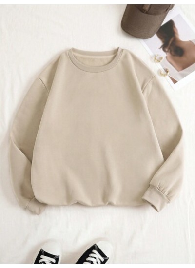 EZwear Solid Color Round Neck Fleece Sweatshirt - Choose Your Size