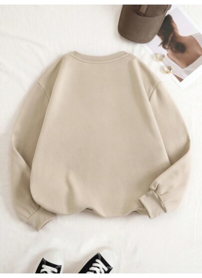 EZwear Solid Color Round Neck Fleece Sweatshirt - Choose Your Size