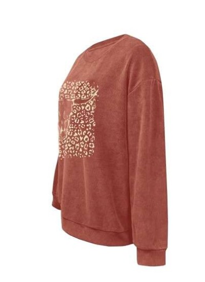 EZwear Casual Drop Shoulder Skull Print Pullover Sweatshirt - Choose Your Size