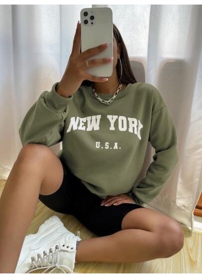 EZwear Drop Shoulder Letter Graphic Pullover - Choose Your Size