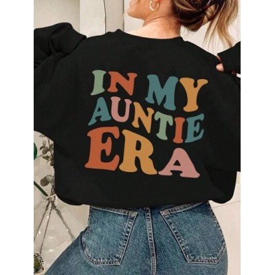 EZwear Women.s Colorful Letter Printed Round Neck Sweatshirt - Choose Your Size