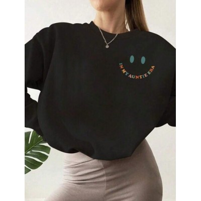 EZwear Women.s Colorful Letter Printed Round Neck Sweatshirt - Choose Your Size