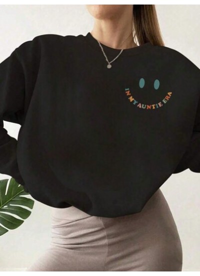 EZwear Women.s Colorful Letter Printed Round Neck Sweatshirt - Choose Your Size