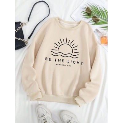 Essnce Sun & Slogan Graphic Thermal Lined Sweatshirt - Choose Your Size