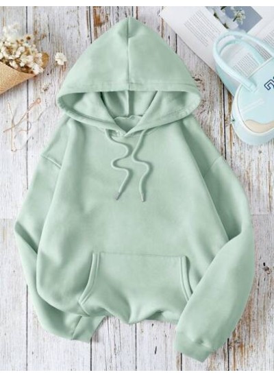 EZwear Solid Kangaroo Pocket Drawstring Thermal Lined Hoodie - Choose Your Size