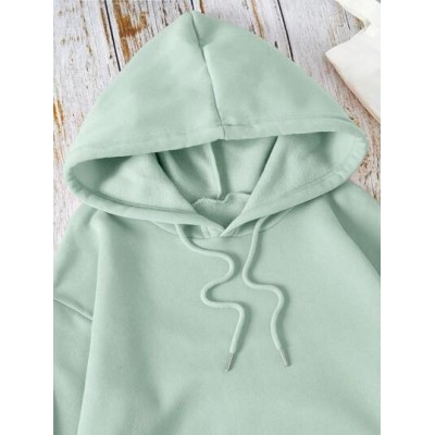 EZwear Solid Kangaroo Pocket Drawstring Thermal Lined Hoodie - Choose Your Size