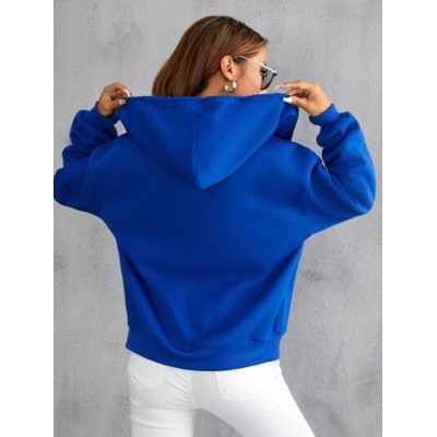 EZwear Solid Drawstring Drop Shoulder Hoodie - Choose Your Size