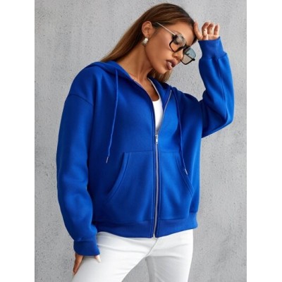 EZwear Solid Drawstring Drop Shoulder Hoodie - Choose Your Size