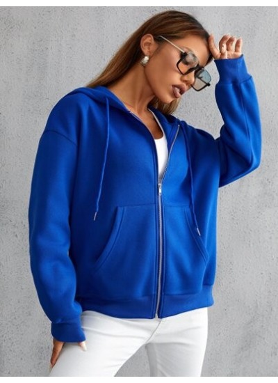 EZwear Solid Drawstring Drop Shoulder Hoodie - Choose Your Size