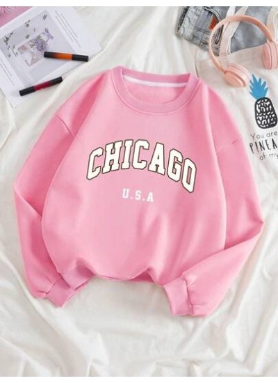 EZwear Letter Graphic Thermal Lined Sweatshirt - Choose Your Size