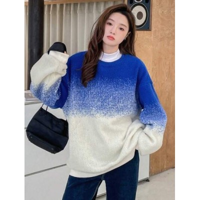 Dazy Star Ombre Drop Shoulder Oversized Pullover - Choose Your Size