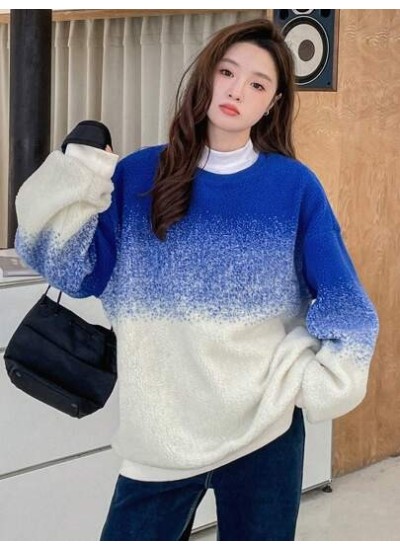 Dazy Star Ombre Drop Shoulder Oversized Pullover - Choose Your Size