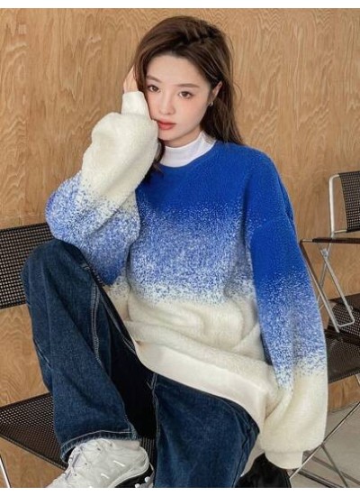 Dazy Star Ombre Drop Shoulder Oversized Pullover - Choose Your Size