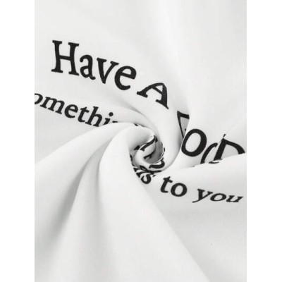 EZwear Slogan Graphic Drop Shoulder Hoodie - Choose Your Size