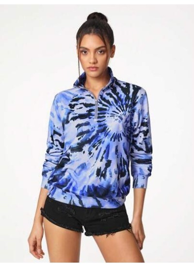 thegypsygoddess High Neck Regular Fit Tie Dye Printed Sweatshirt - Choose Your S