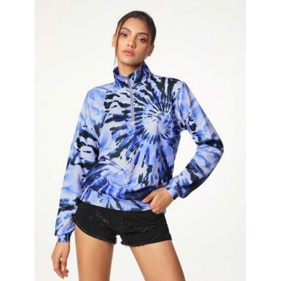 thegypsygoddess High Neck Regular Fit Tie Dye Printed Sweatshirt - Choose Your S