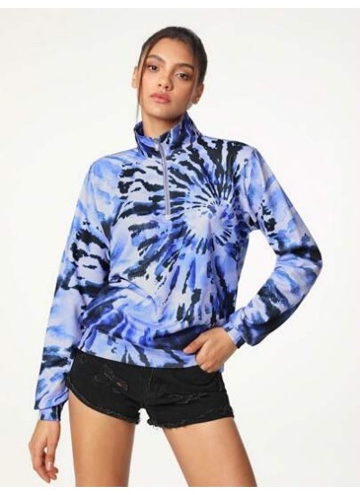 thegypsygoddess High Neck Regular Fit Tie Dye Printed Sweatshirt - Choose Your S