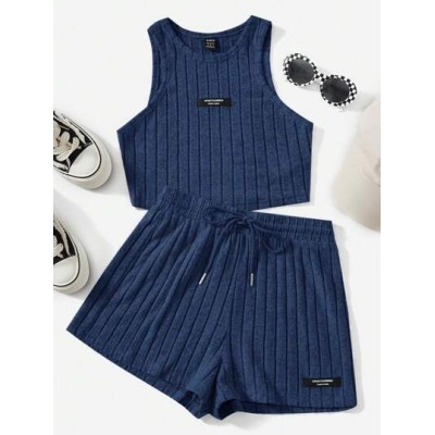 EZwear Women.S Ribbed Knit Tank Top And Cardigan Set - Choose Your Size