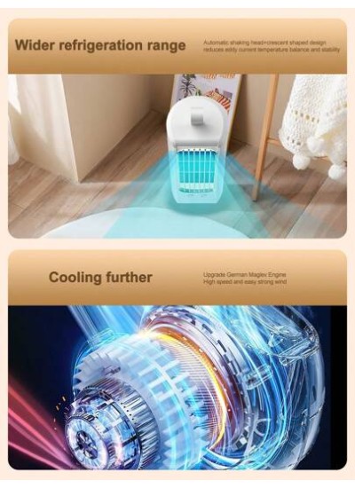 Rechargeable Multifunctional Desktop Oscillating Head Vertical Tower Fan Cooler