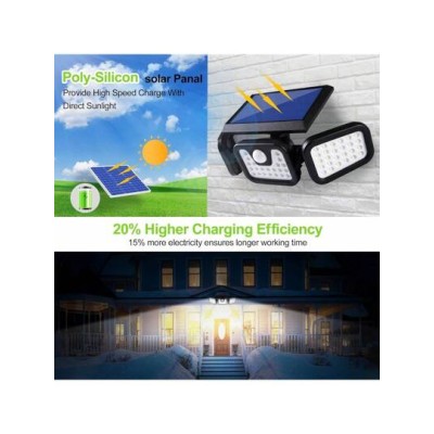 Solar Outdoor Lights With Motion Sensor, 3 Heads Security Lights Solar Powered,