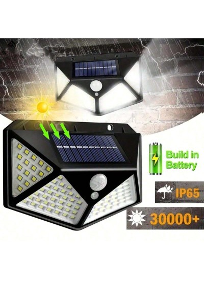 Solar Outdoor Lights With Motion Sensor, 3 Heads Security Lights Solar Powered,