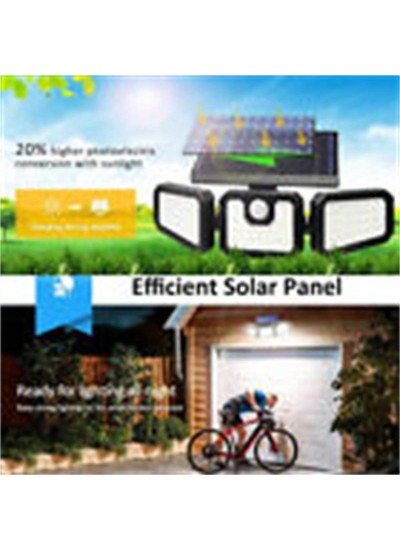 Solar Outdoor Lights With Motion Sensor, 3 Heads Security Lights Solar Powered,