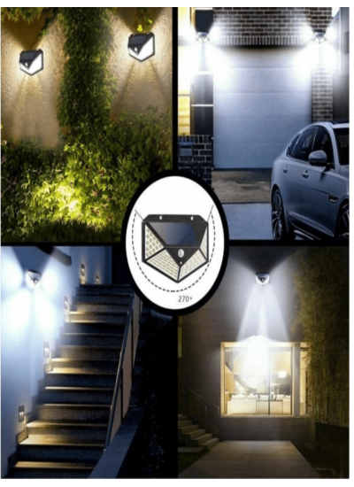 100LED solar four sided luminous courtyard light, high-power, energy-saving, con