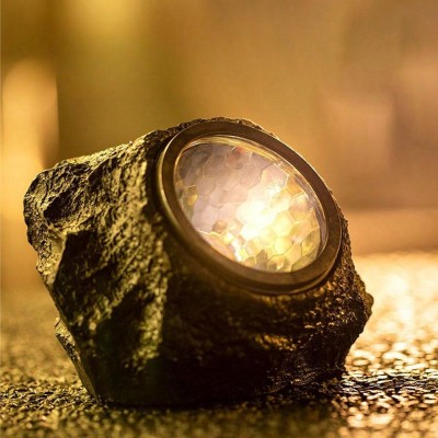 Solar Powered Stone Lamp, Outdoor Waterproof Landscape Lighting Garden Lawn Deco