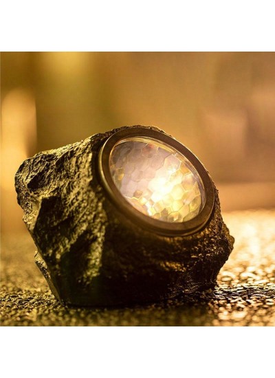 Solar Powered Stone Lamp, Outdoor Waterproof Landscape Lighting Garden Lawn Deco