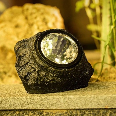 Solar Powered Stone Lamp, Outdoor Waterproof Landscape Lighting Garden Lawn Deco