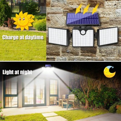 1pc 266 LED 2200LM Adjustable Outdoor LED Sun Motion Sensor Light