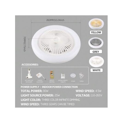 1pc Ceiling Fan Light, E27 Screw Mouth Installation, Directly Connected To The C