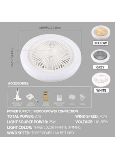 1pc Ceiling Fan Light, E27 Screw Mouth Installation, Directly Connected To The C