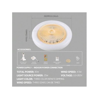 1pc Ceiling Fan Light, E27 Screw Mouth Installation, Directly Connected To The C