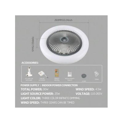 1pc Ceiling Fan Light, E27 Screw Mouth Installation, Directly Connected To The C