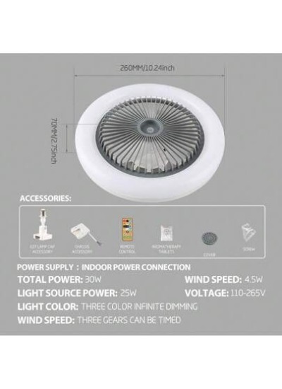 1pc Ceiling Fan Light, E27 Screw Mouth Installation, Directly Connected To The C