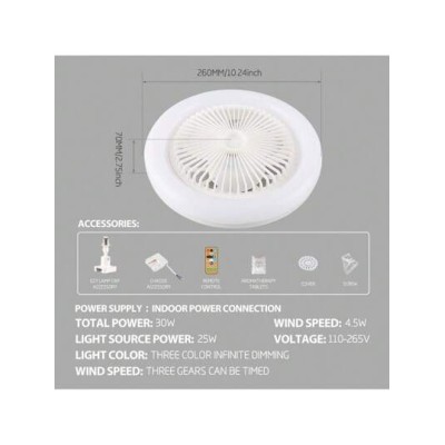 1pc Ceiling Fan Light, E27 Screw Mouth Installation, Directly Connected To The C