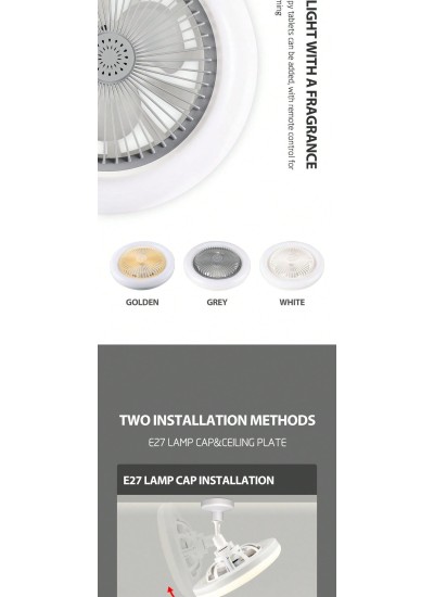 1pc Ceiling Fan Light, E27 Screw Mouth Installation, Directly Connected To The C