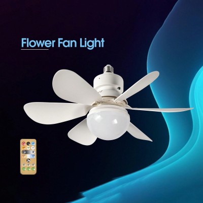 Socket Fan Ceiling Fan With Light And Remote,20.5" E27 Noiseless Ceiling Fans Di